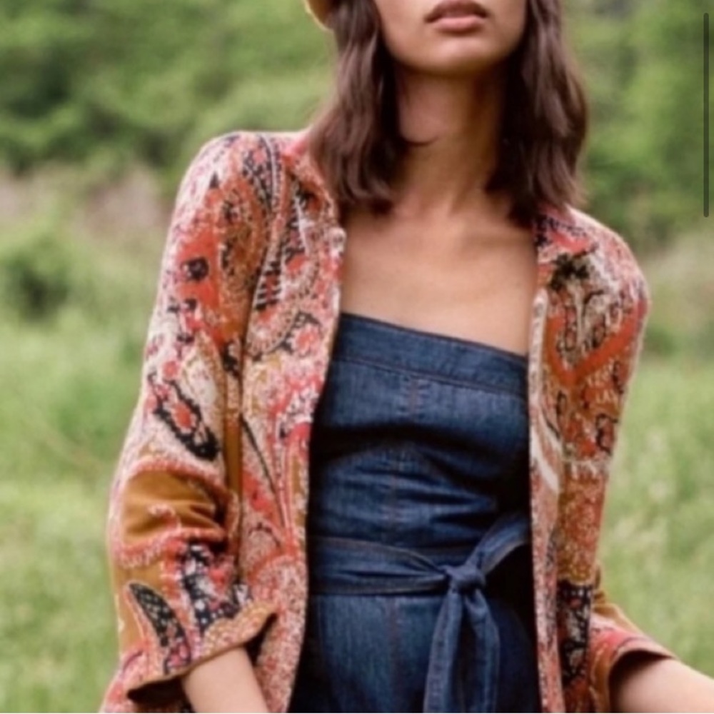 moth anthropology paisley blazer